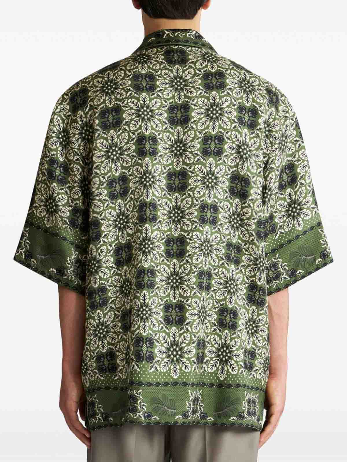 Shop Etro Shirt With Print In Verde