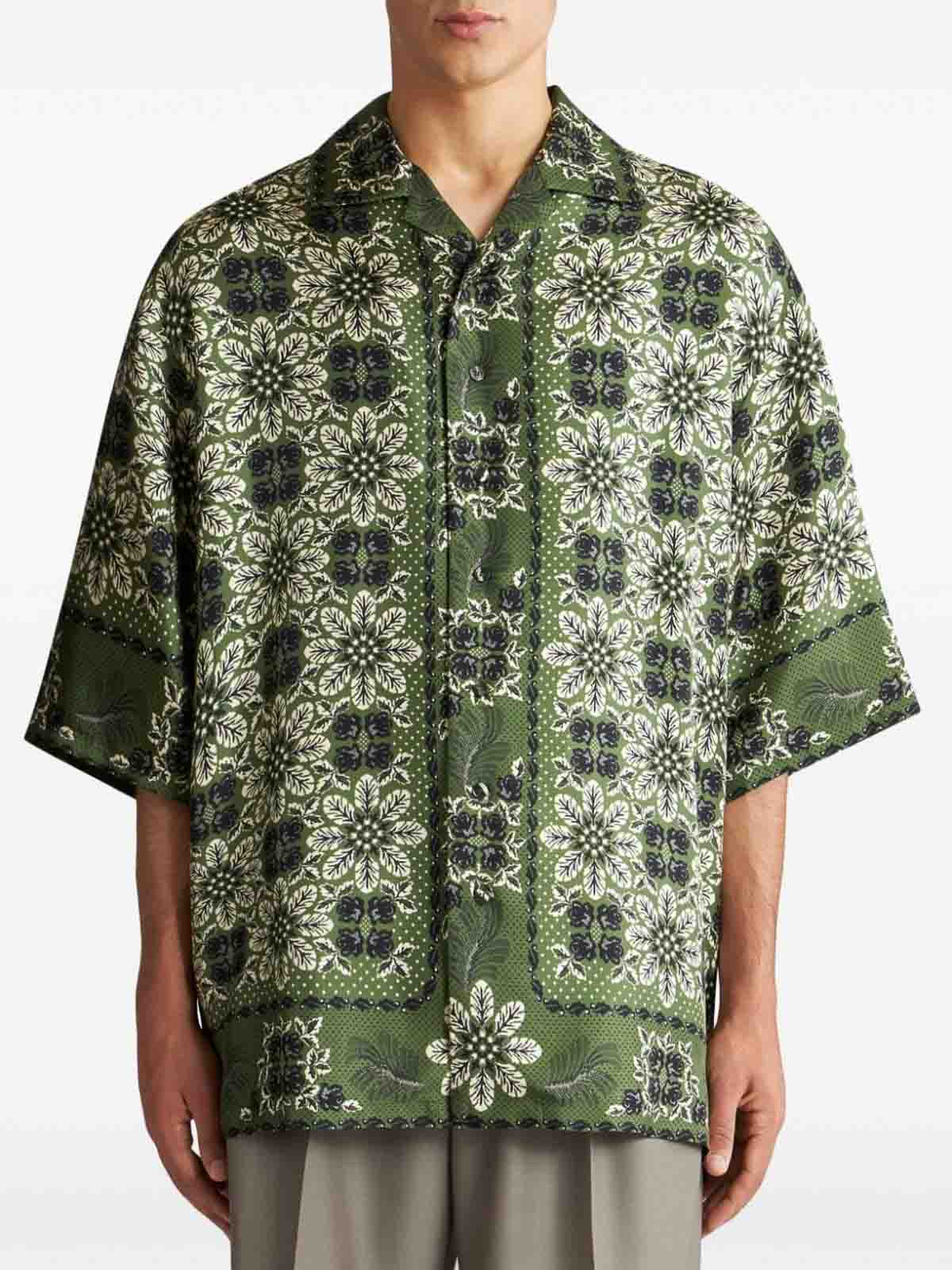 Shop Etro Shirt With Print In Verde