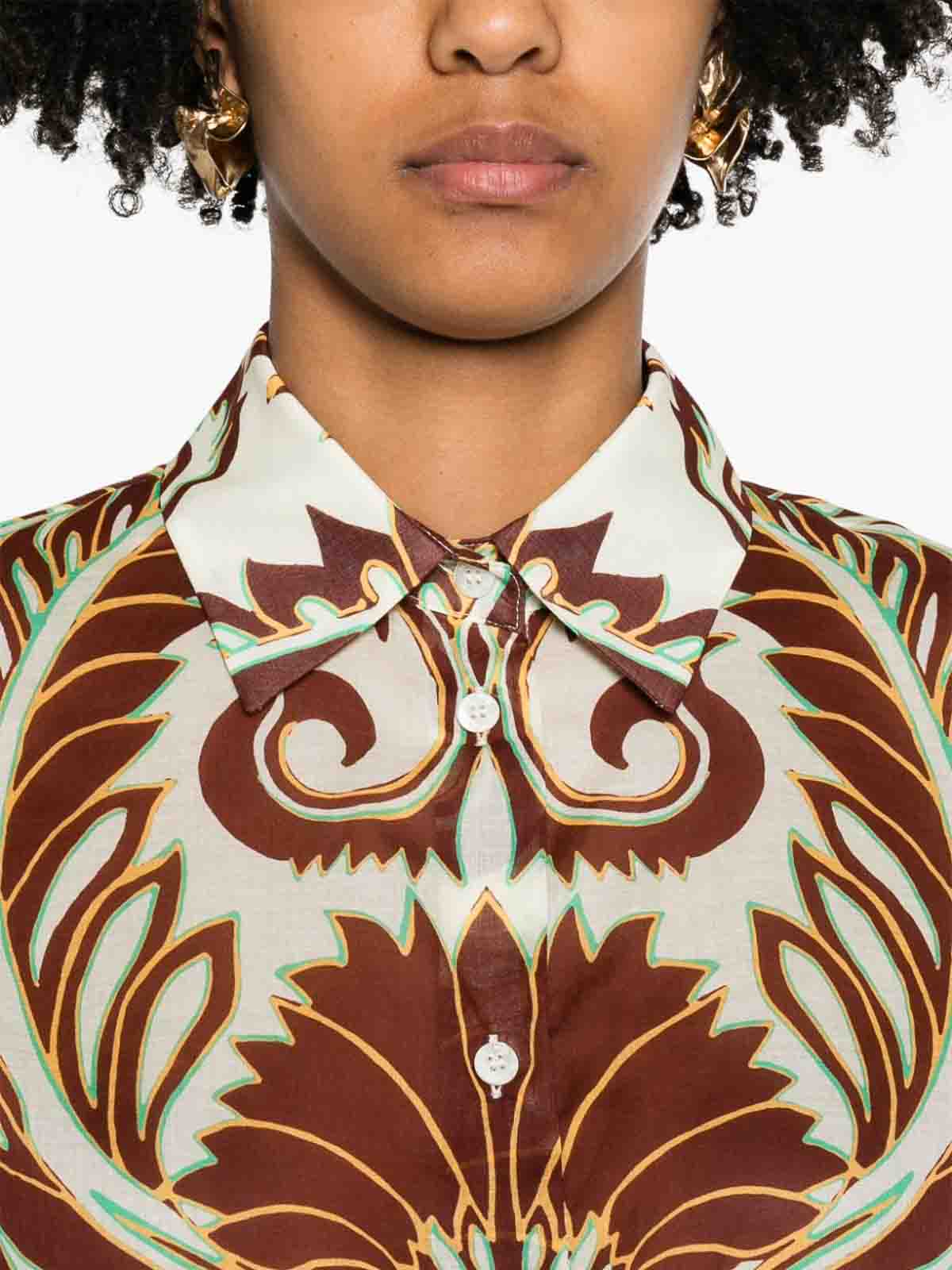 Shop Etro Blouse With Print In Marrón