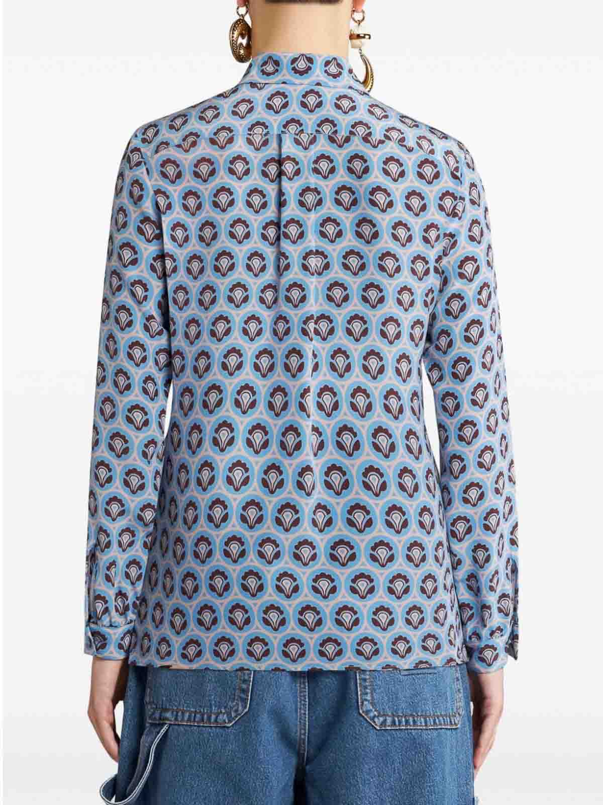 Shop Etro Blouse With Print In Azul