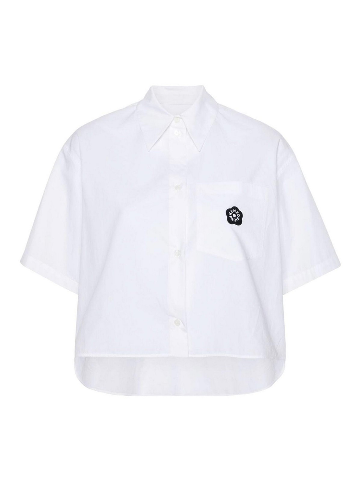 Shop Kenzo Shirt With Logo In Blanco