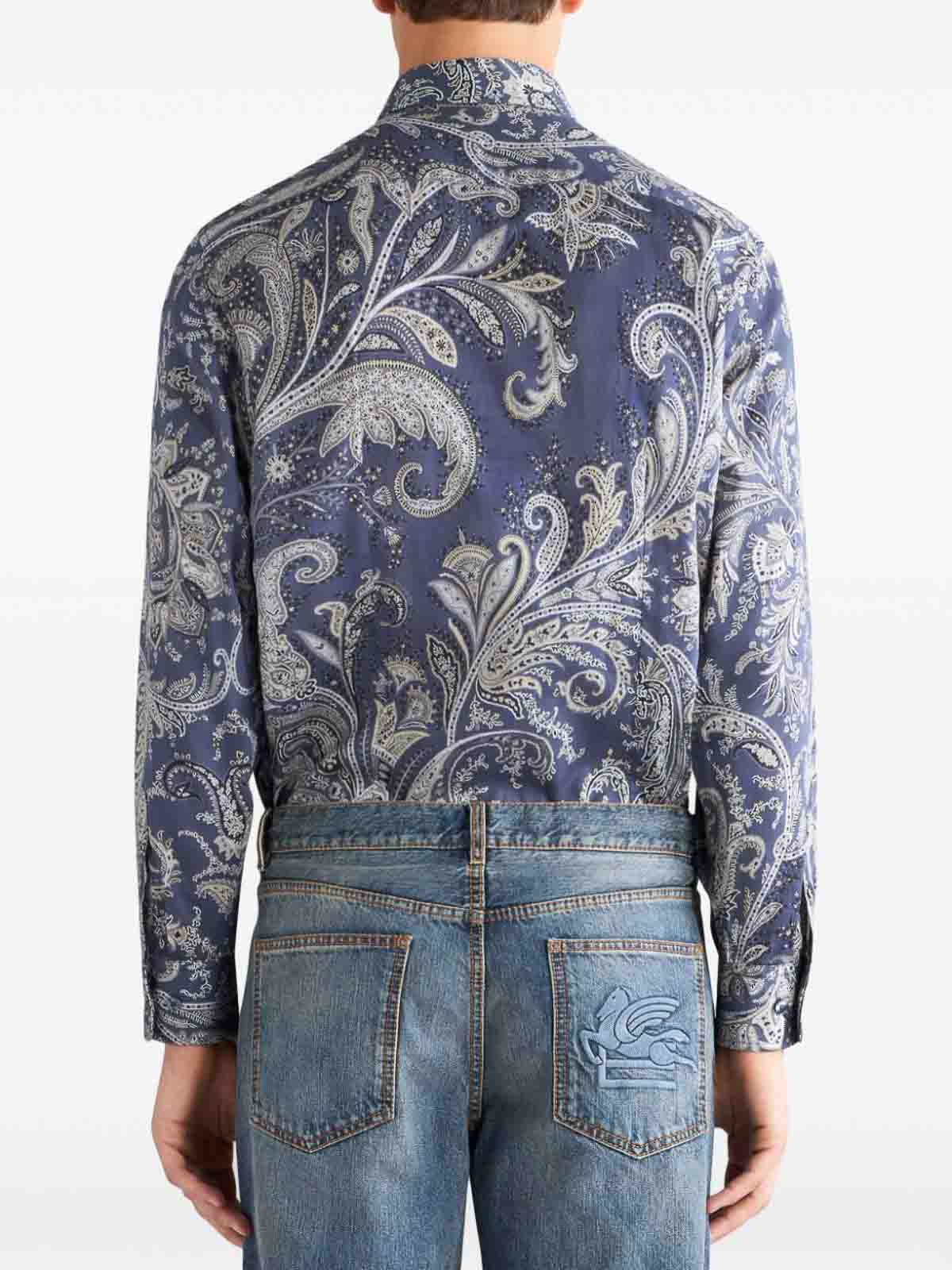 Shop Etro Shirt With Print In Gris