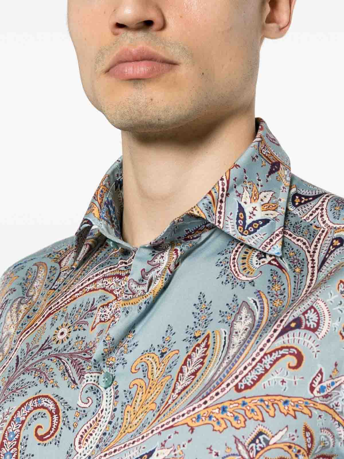 Shop Etro Shirt With Print In Azul Claro