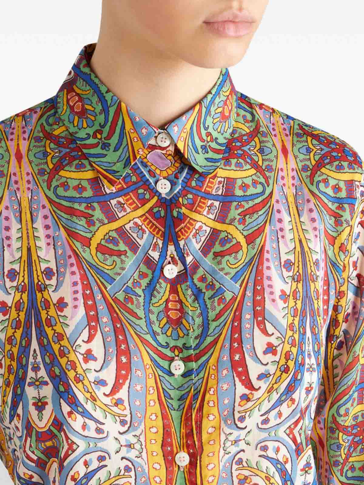 Shop Etro Shirt With Paisley Print In Multicolor