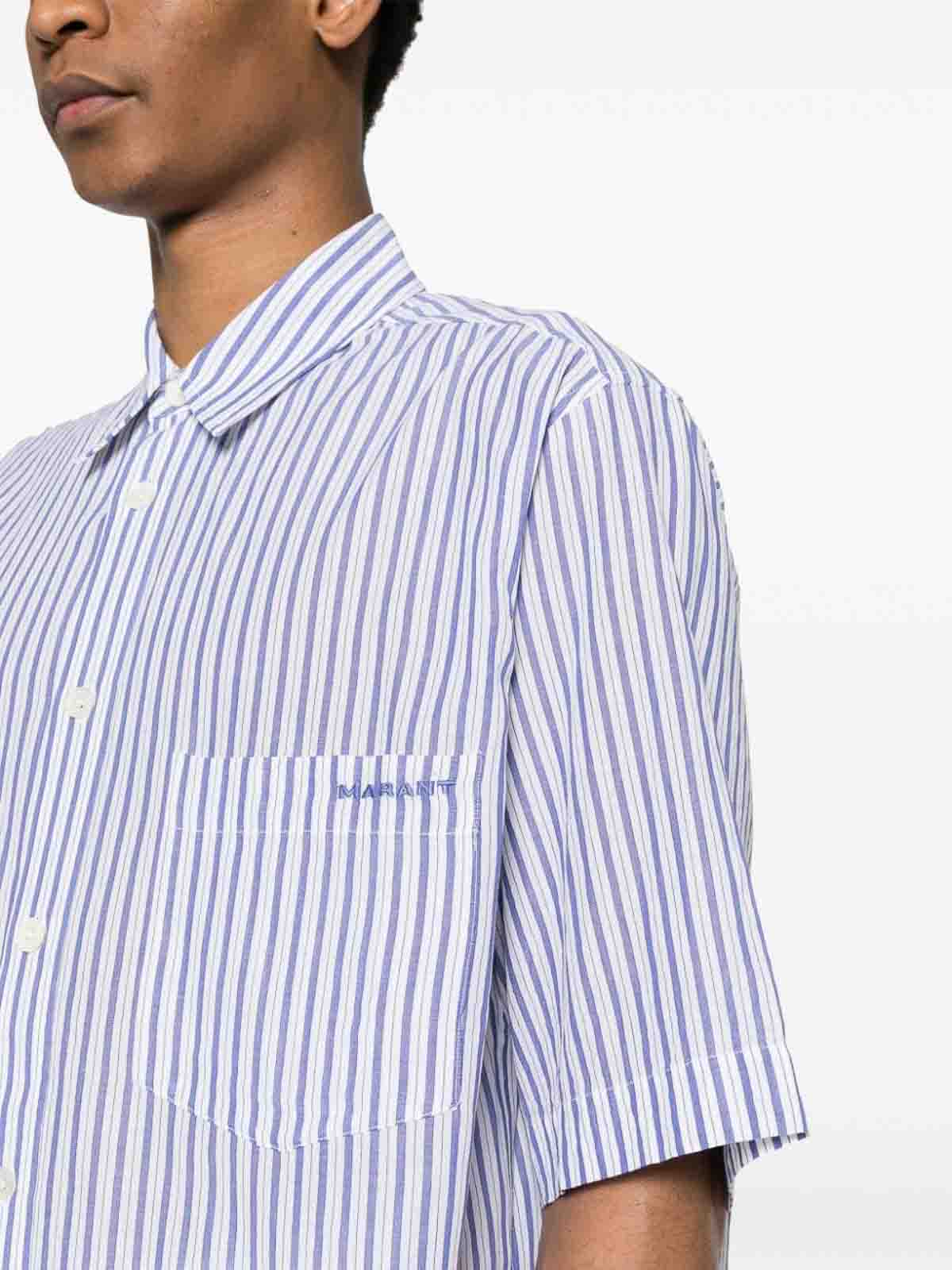 Shop Isabel Marant Striped Shirt In Blanco