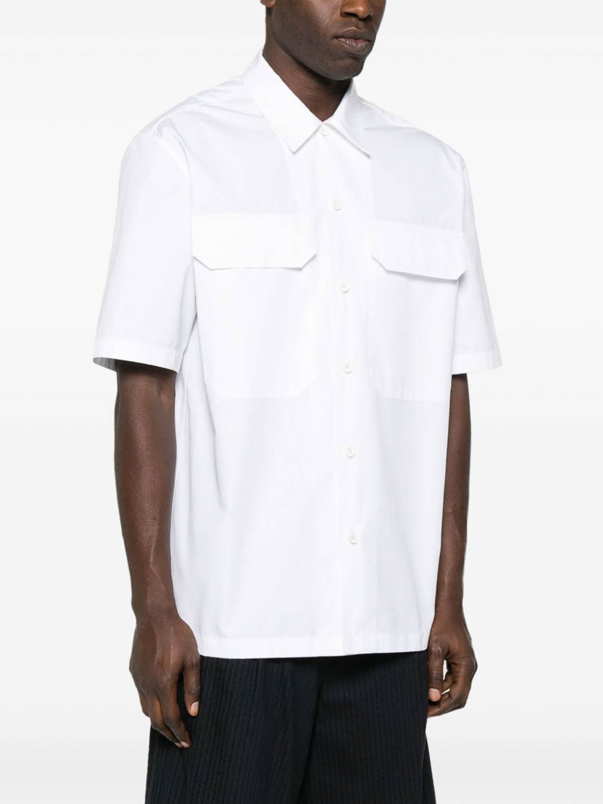Shop Jil Sander Cotton Shirt In Blanco