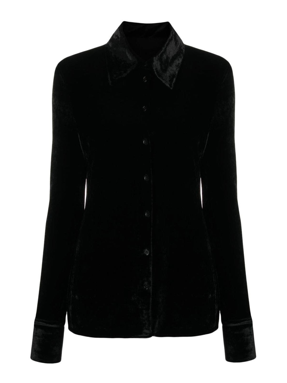 Shop Jil Sander Capsule Shirt In Velvet In Negro