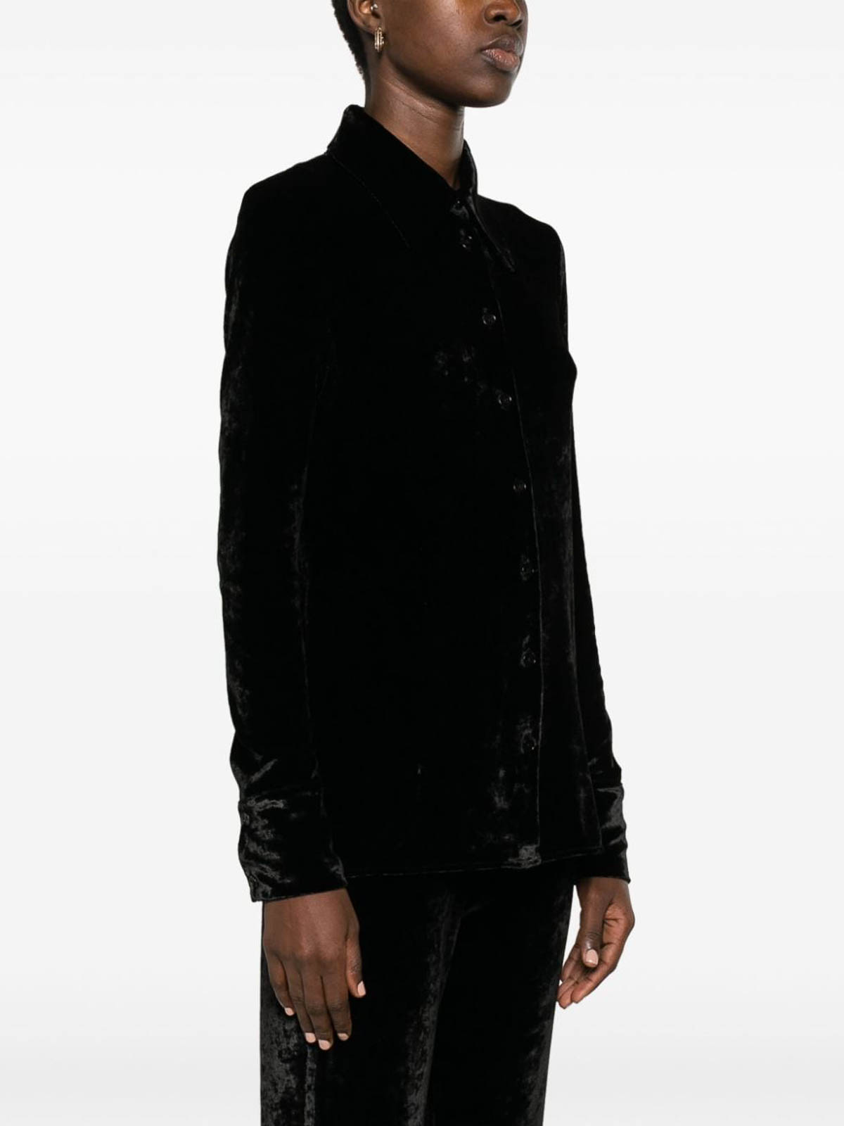 Shop Jil Sander Capsule Shirt In Velvet In Negro