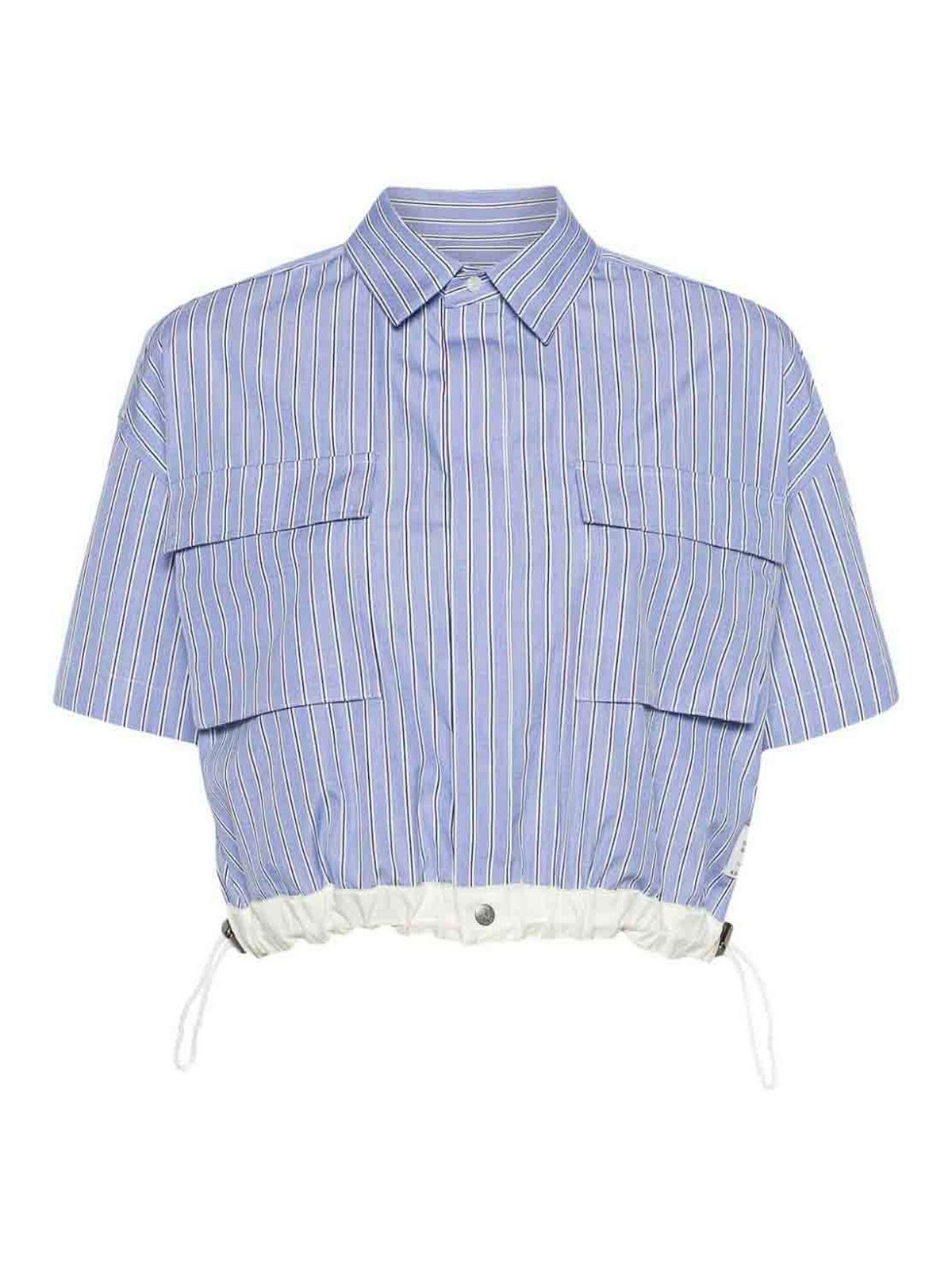 Shop Sacai Cotton Shirt In Azul