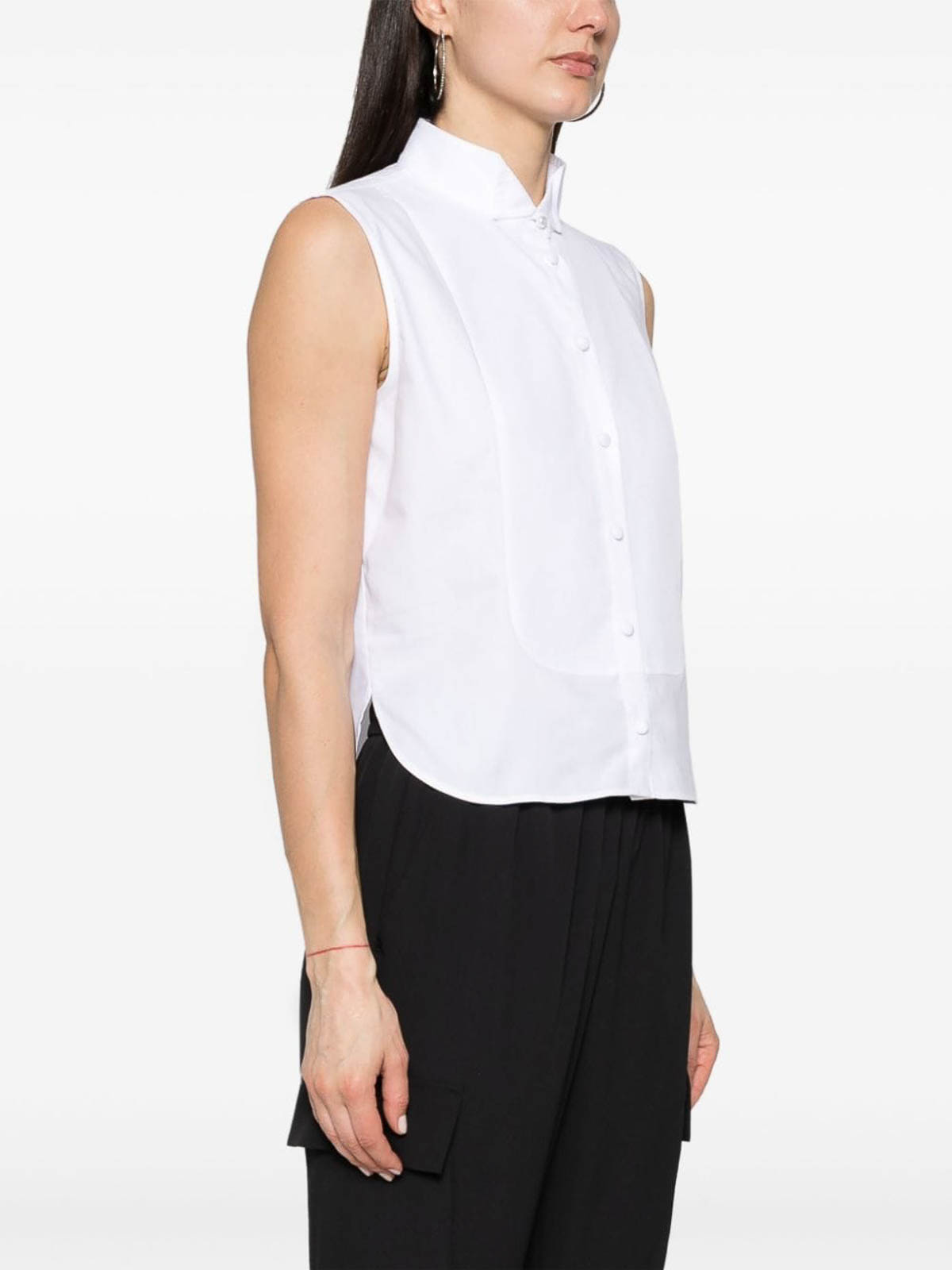 Shop Twinset Cotton Shirt In Blanco