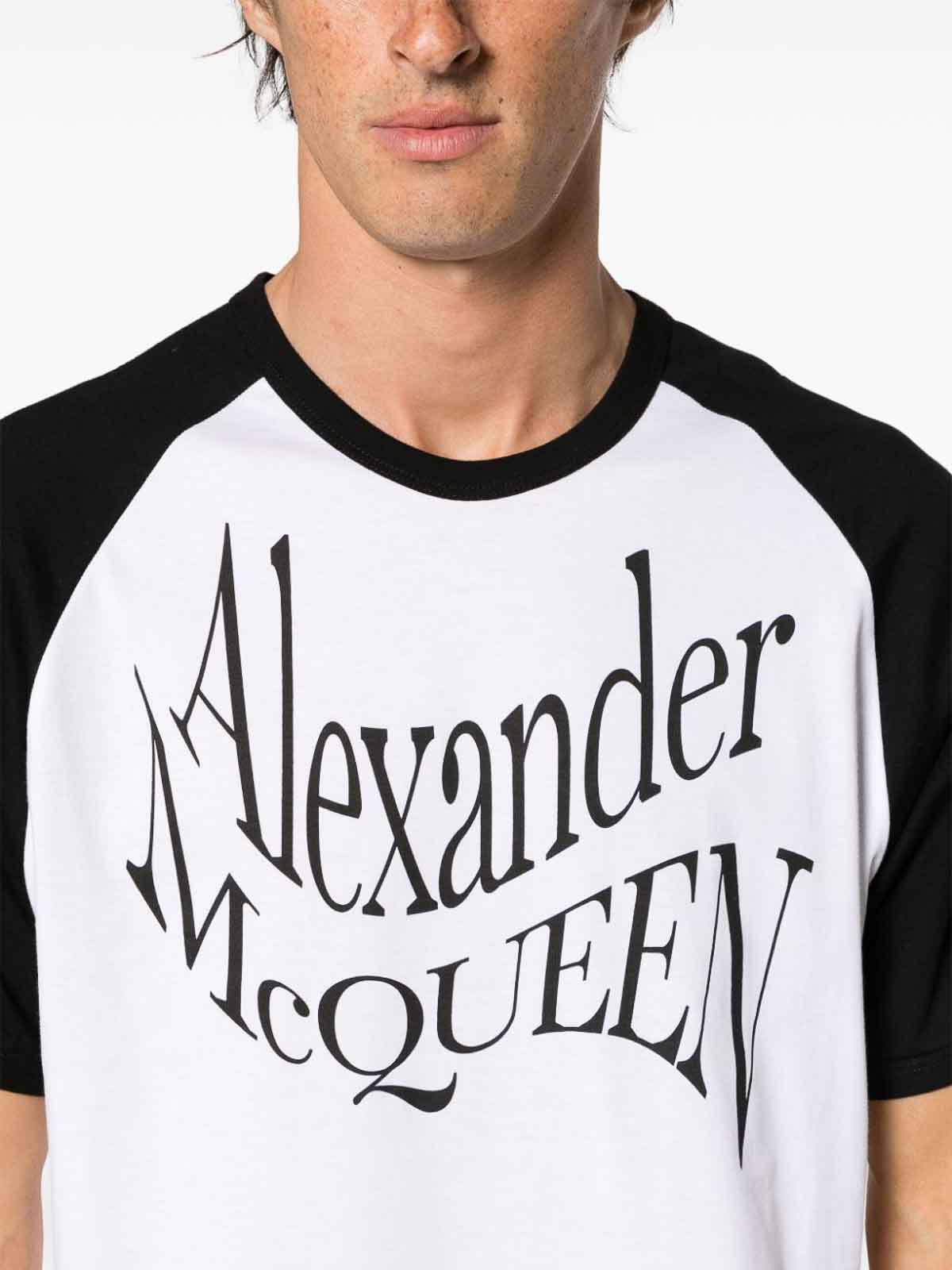 Shop Alexander Mcqueen T-shirt With Logo In Blanco