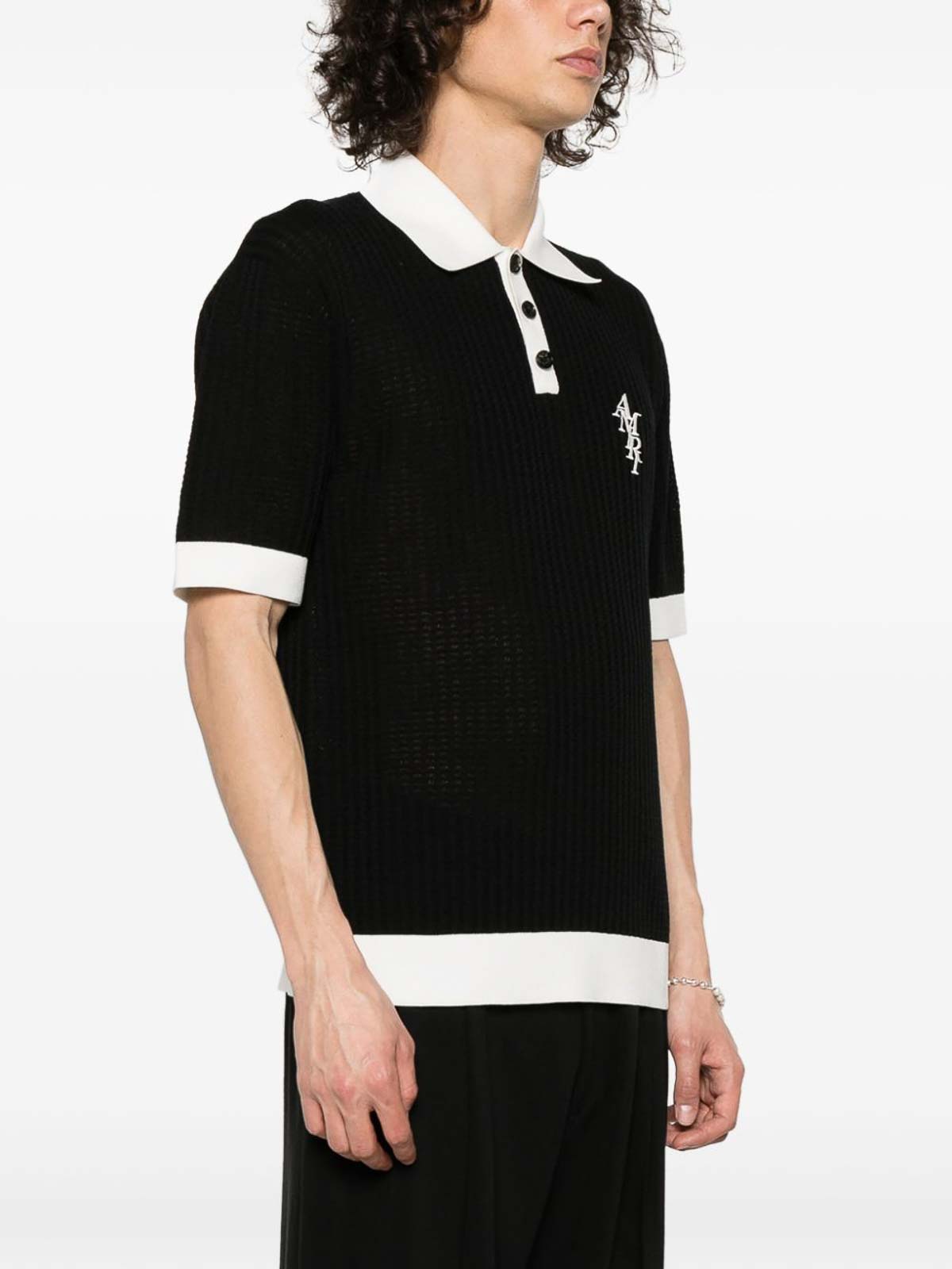 Shop Amiri Polo Shirt With Logo In Negro