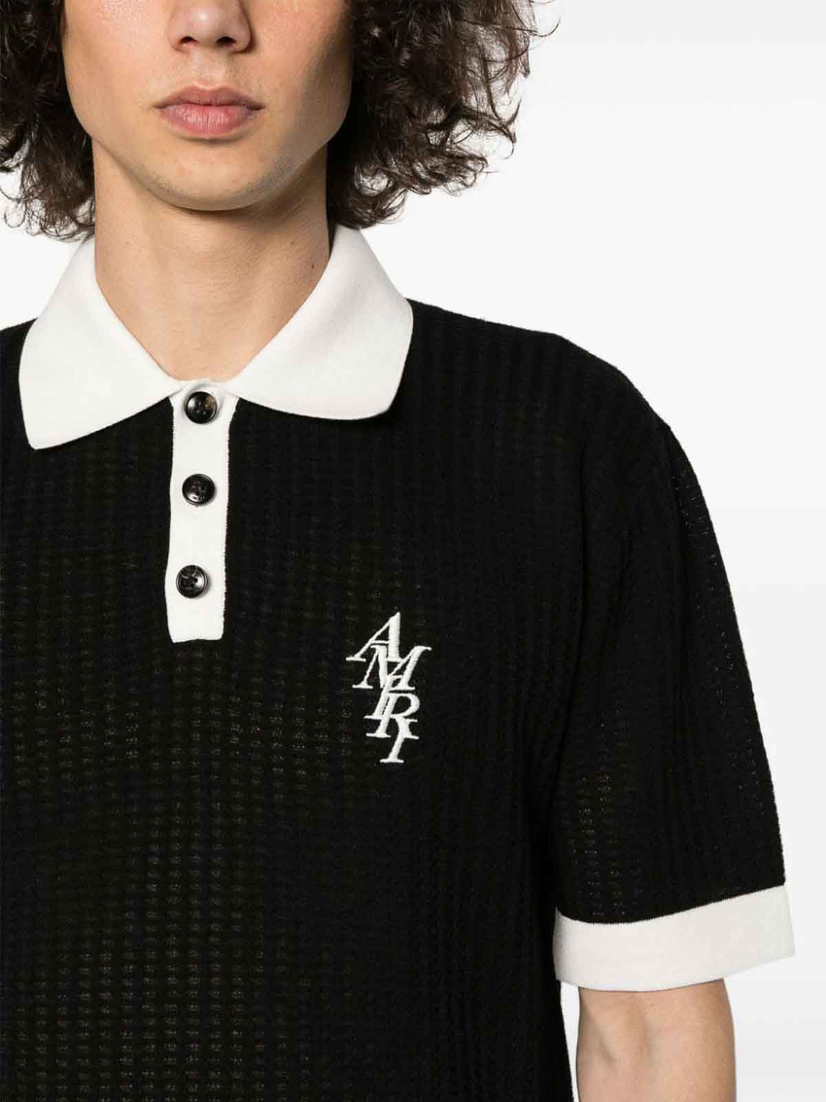 Shop Amiri Polo Shirt With Logo In Negro