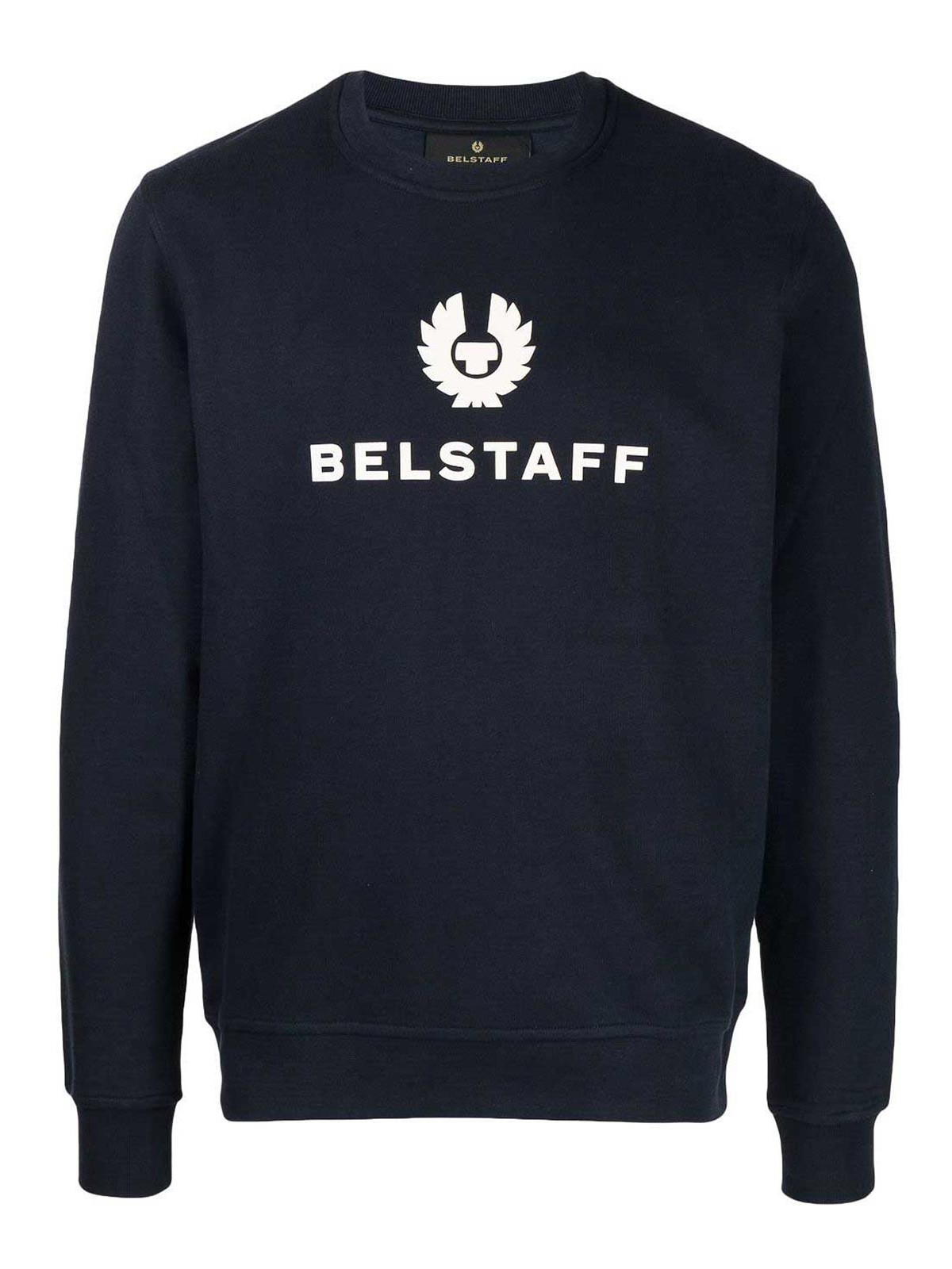 Shop Belstaff Crew Neck Pullover In Azul Oscuro
