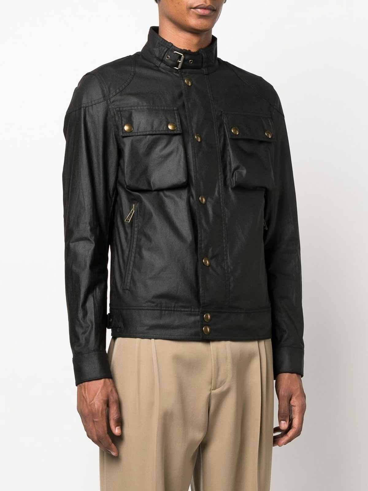 Shop Belstaff Waxed Jacket In Negro