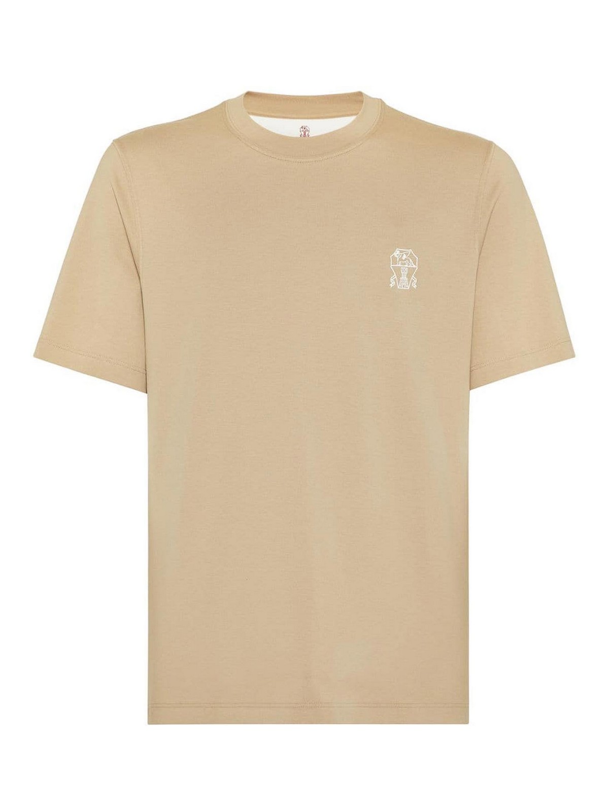 Shop Brunello Cucinelli T-shirt With Logo In Beis