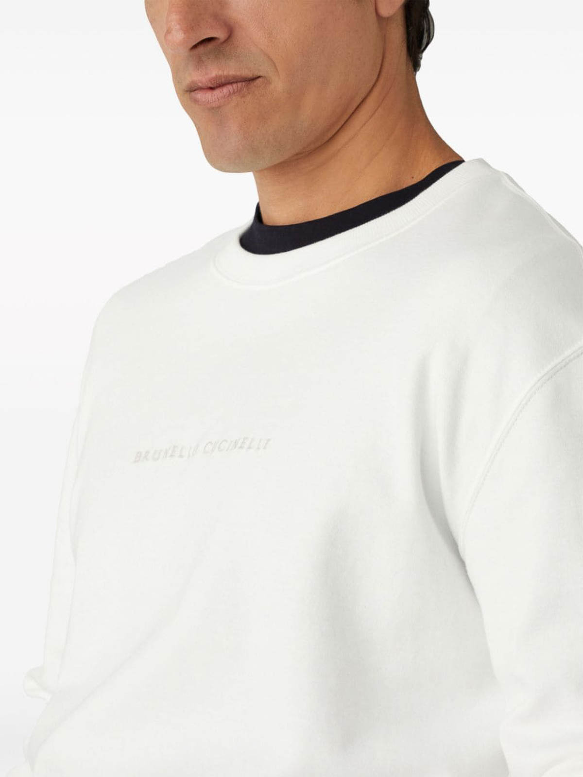 Shop Brunello Cucinelli Sweatshirt With Logo In Blanco