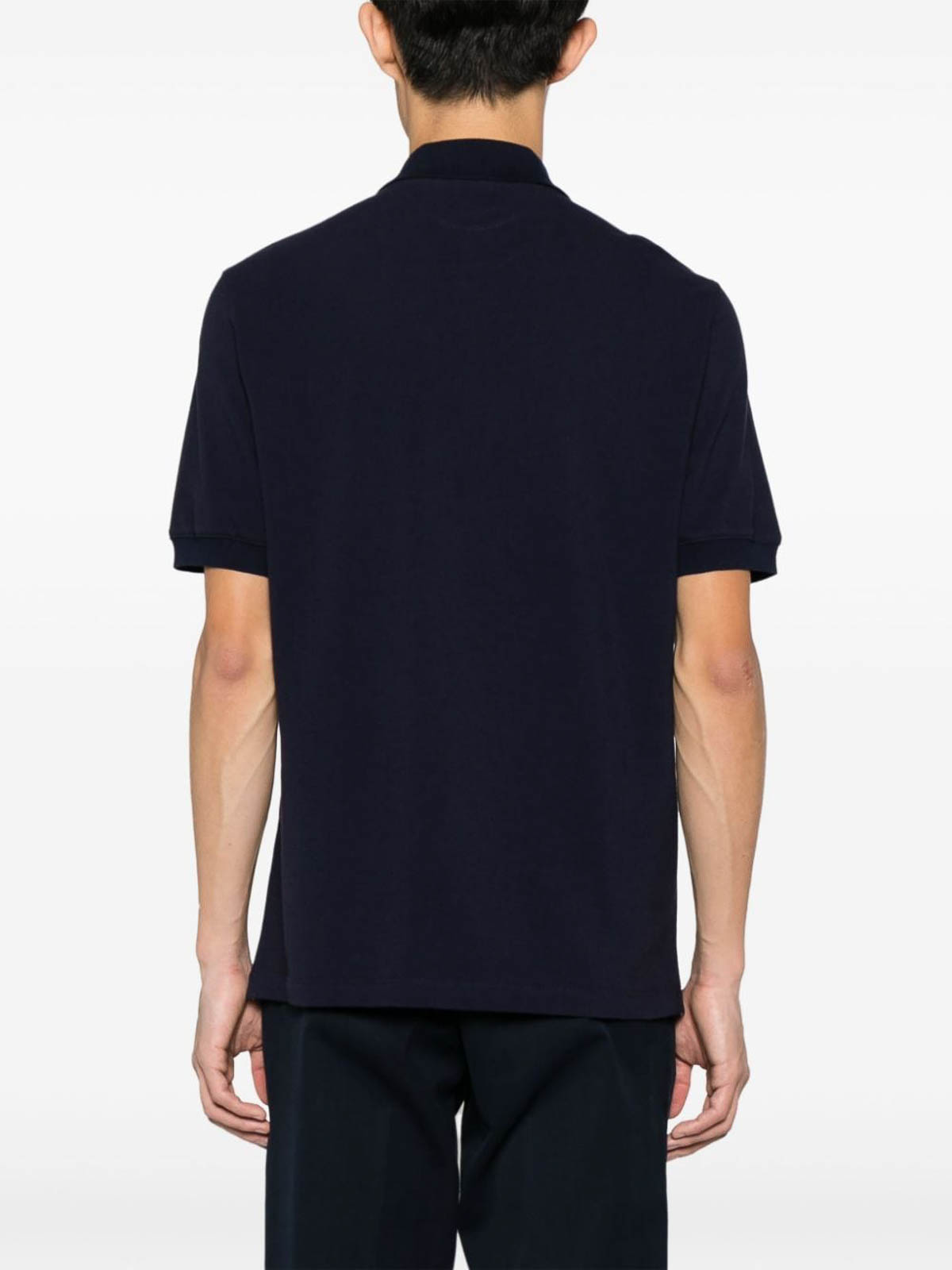Shop Brunello Cucinelli Polo Shirt With Logo In Azul Oscuro