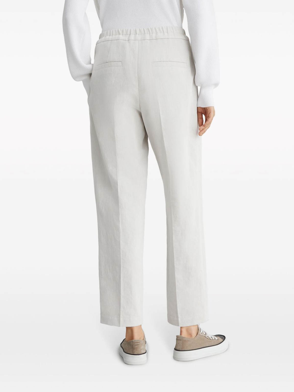 Shop Brunello Cucinelli Straight Trousers In Blanco