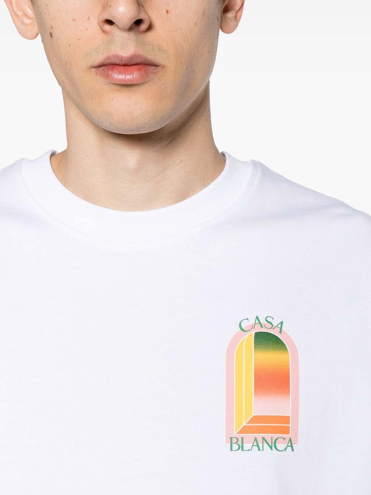 Shop Casablanca T-shirt With Print In Blanco