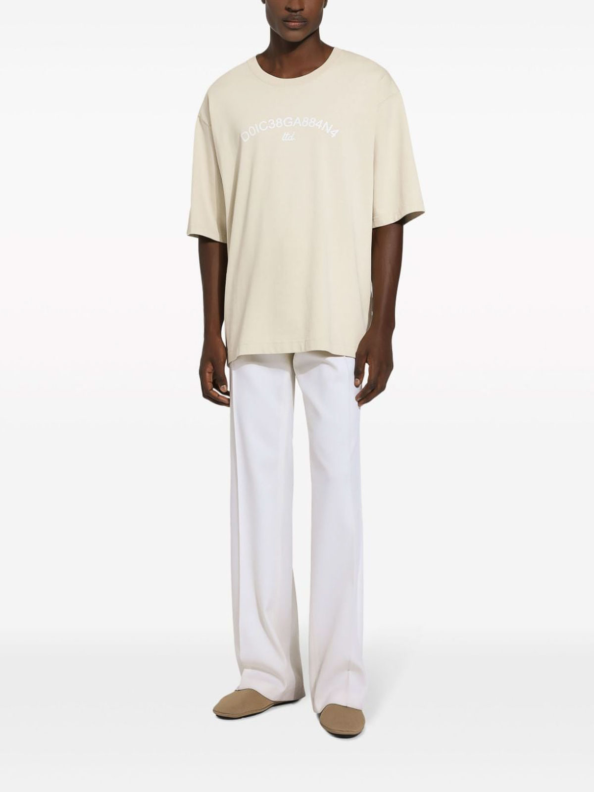 Shop Dolce & Gabbana Cotton T-shirt In Beis