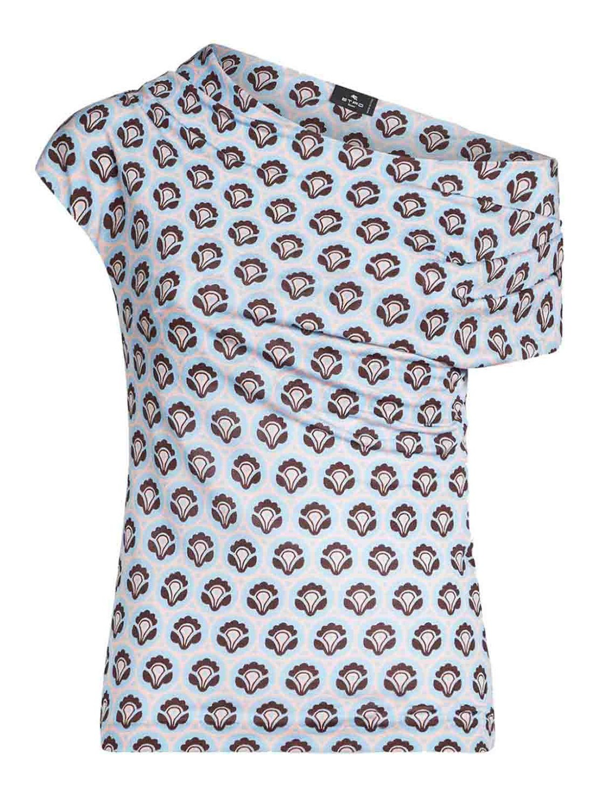 Shop Etro Top With Print In Azul