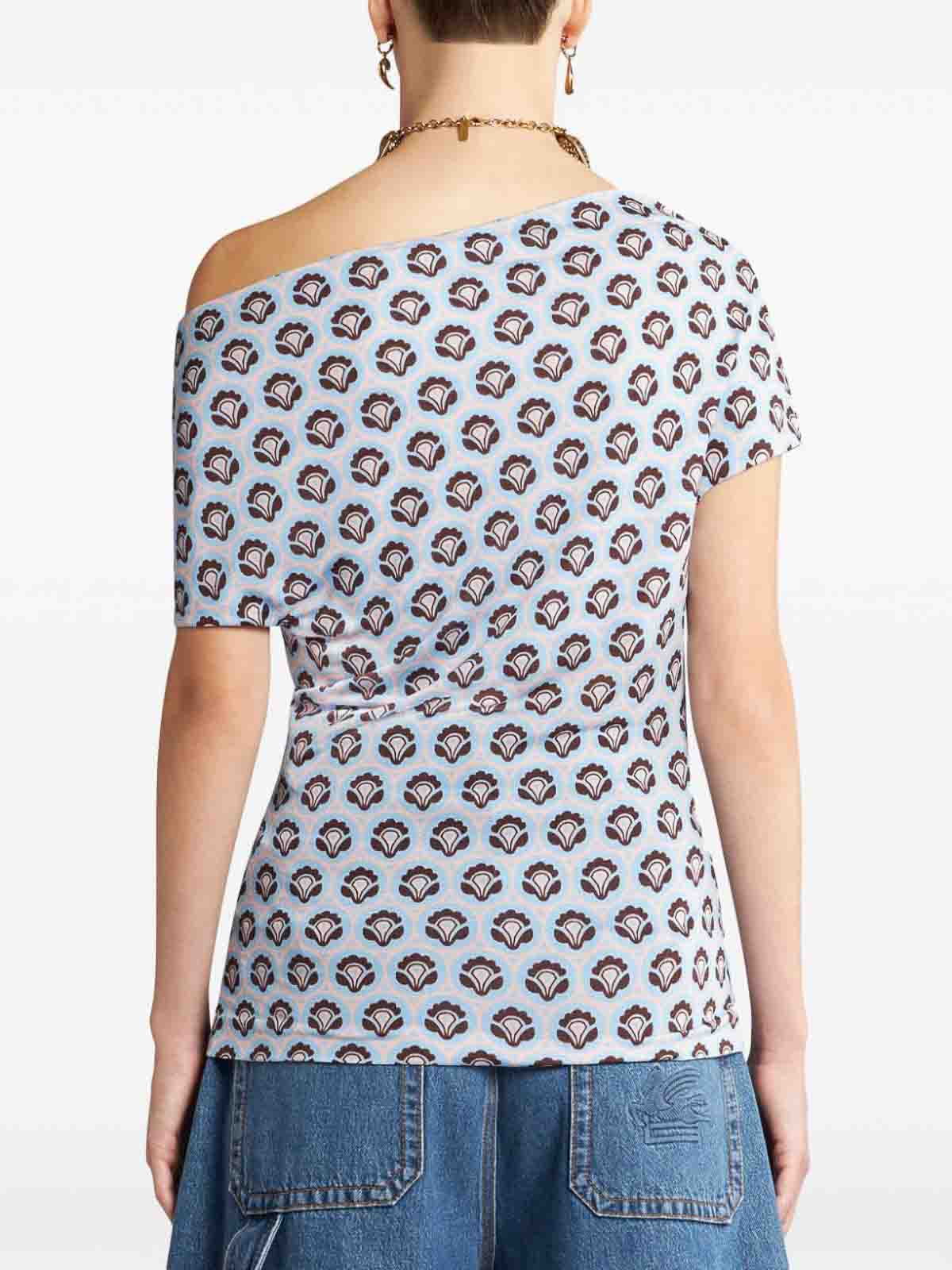 Shop Etro Top With Print In Azul