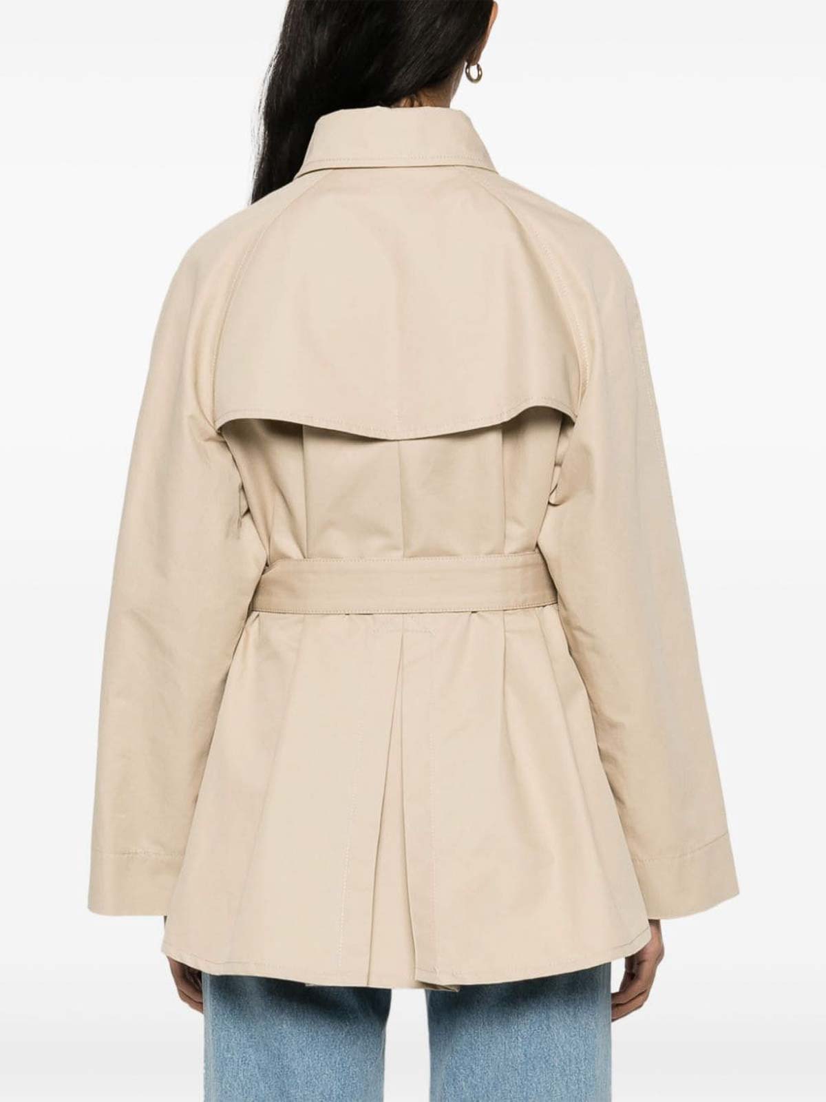 Shop Fay Double-breasted Trench Coat In Beis