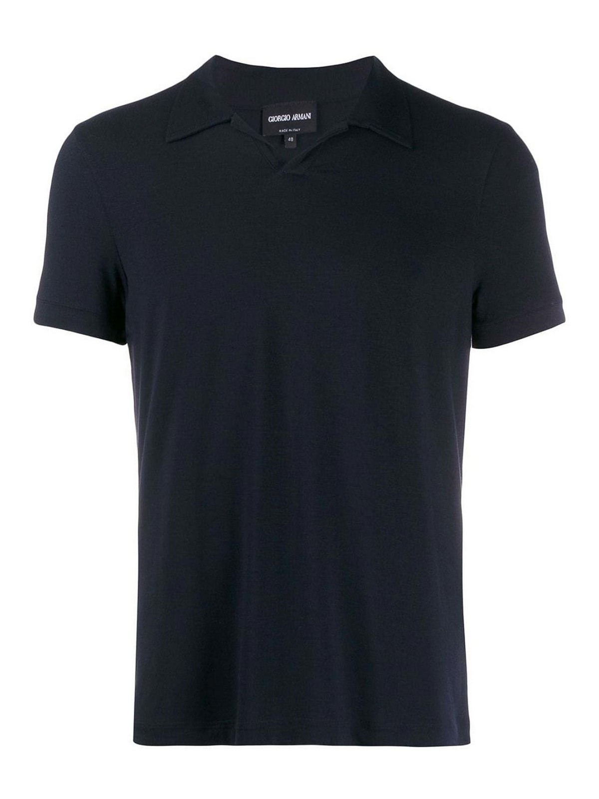 Shop Giorgio Armani Blue Polo Shirt In Azul Oscuro