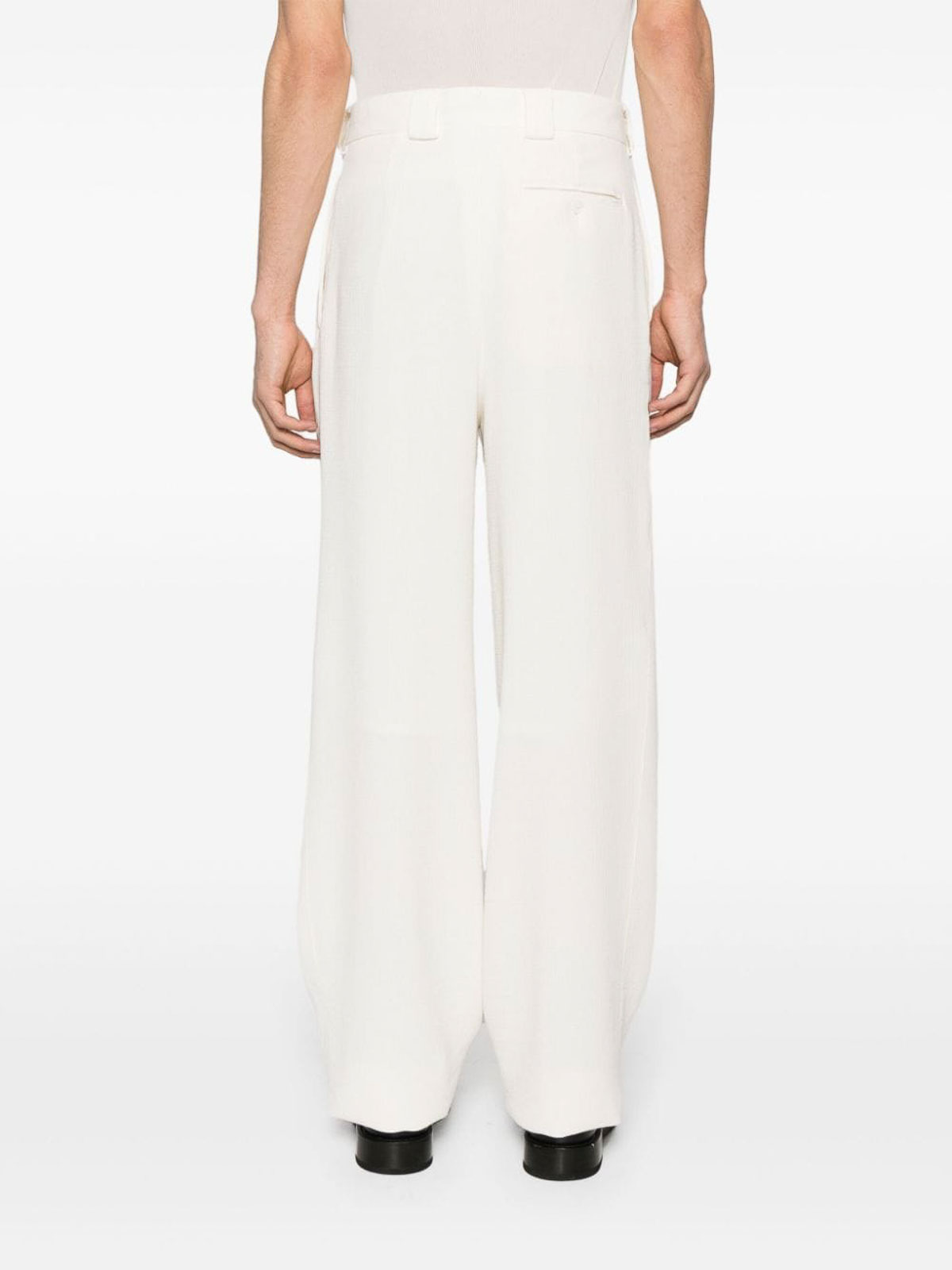 Shop Giorgio Armani White Trousers In Blanco