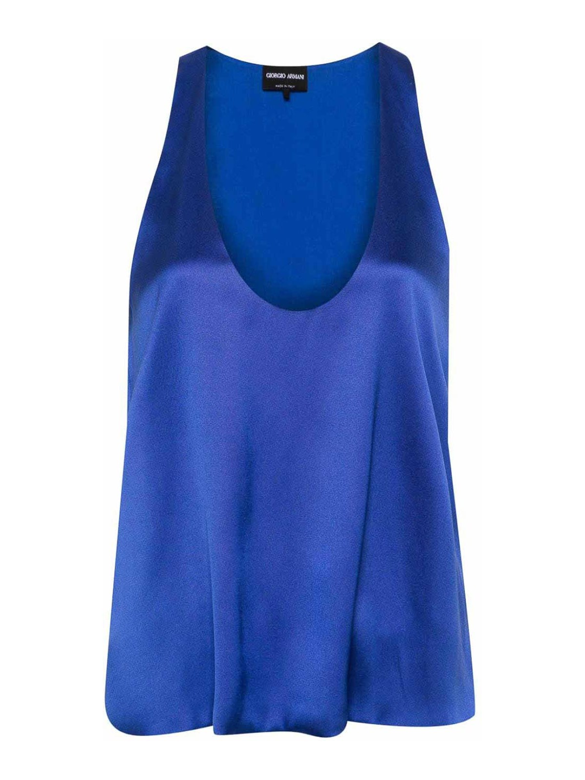 Shop Giorgio Armani Sleeveless Top In Azul