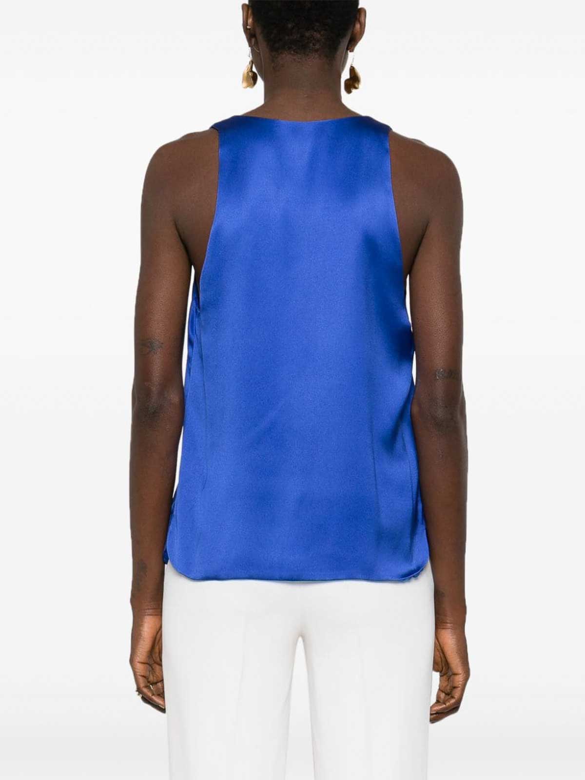 Shop Giorgio Armani Sleeveless Top In Azul