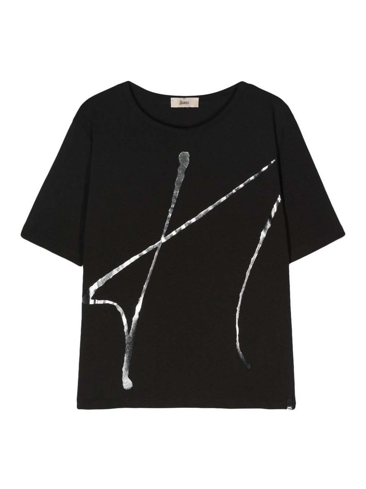 Shop Herno T-shirt With Print In Negro