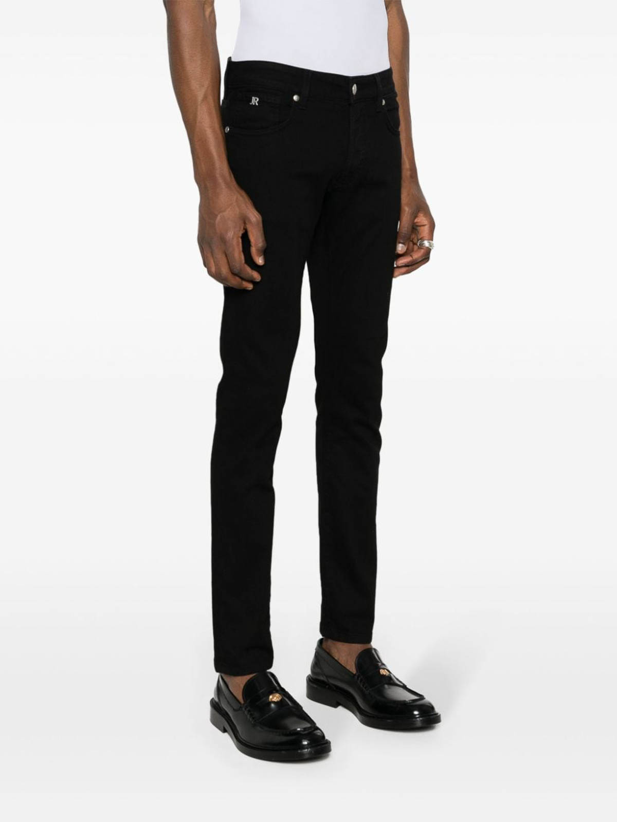 Shop John Richmond Black Denim Jeans In Negro