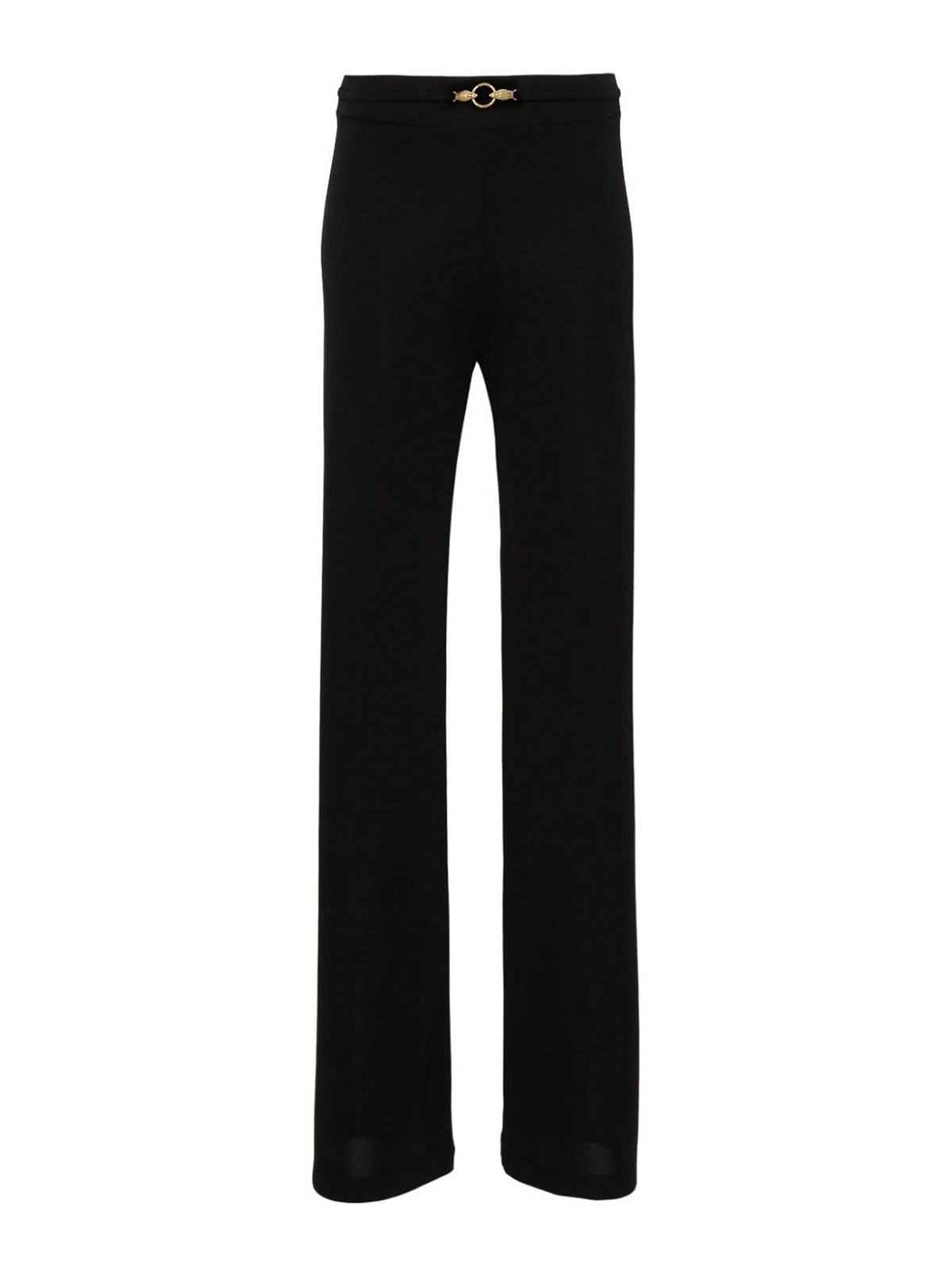 Just Cavalli Snake-detail Flared Trousers In Negro