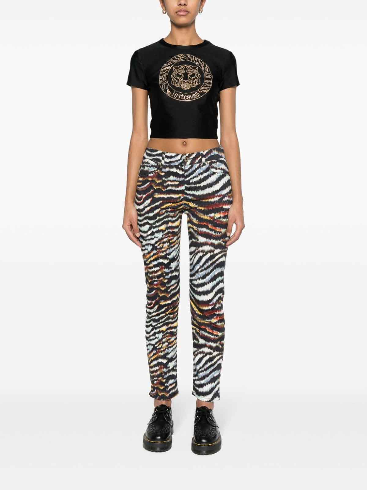 Shop Just Cavalli T-shirt With Logo In Negro