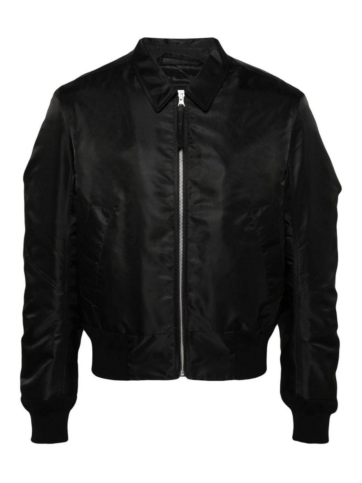 Shop Mm6 Maison Margiela Black Bomber Jacket In Negro