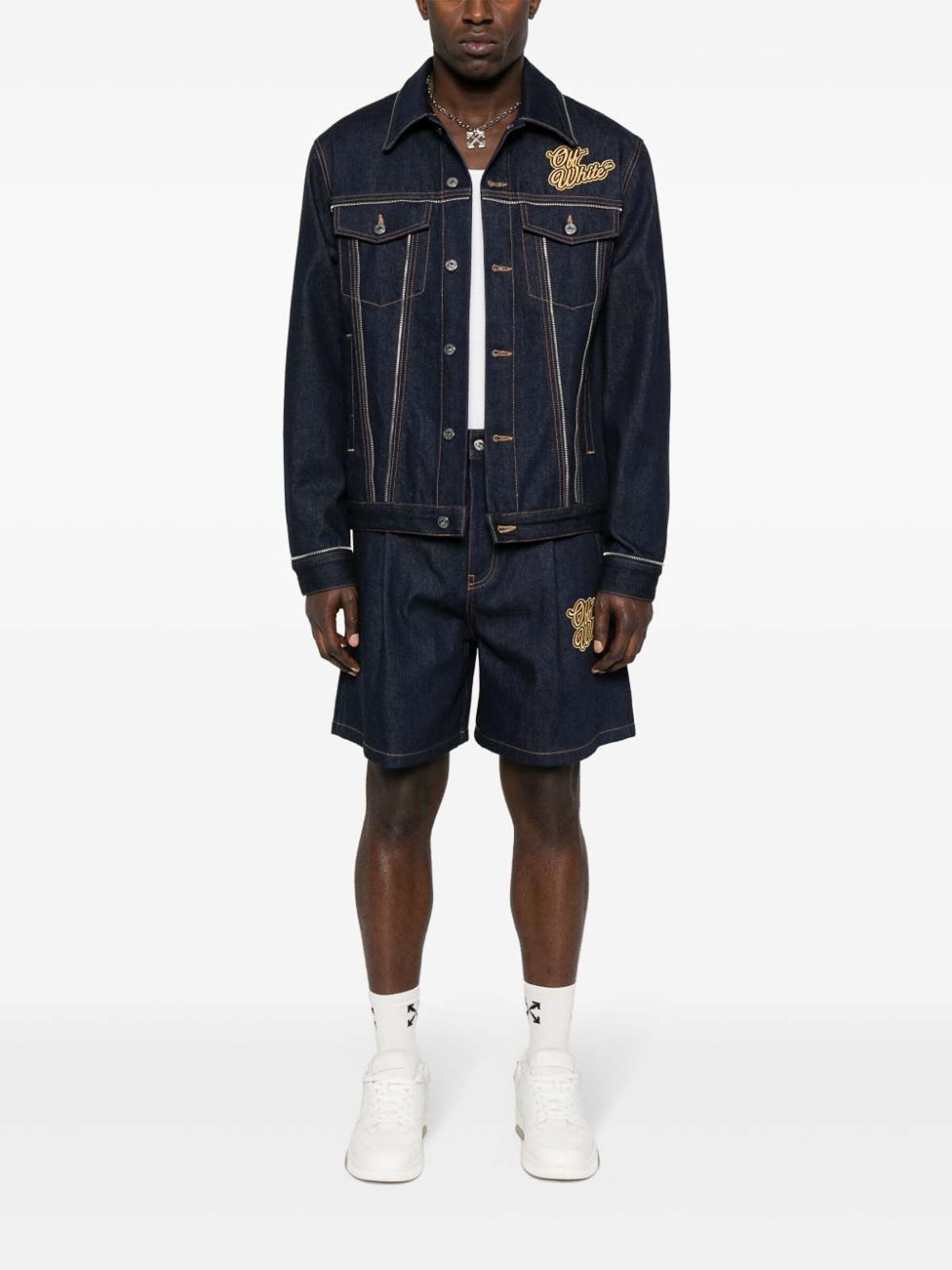 Shop Off-white Denim Jacket In Blue