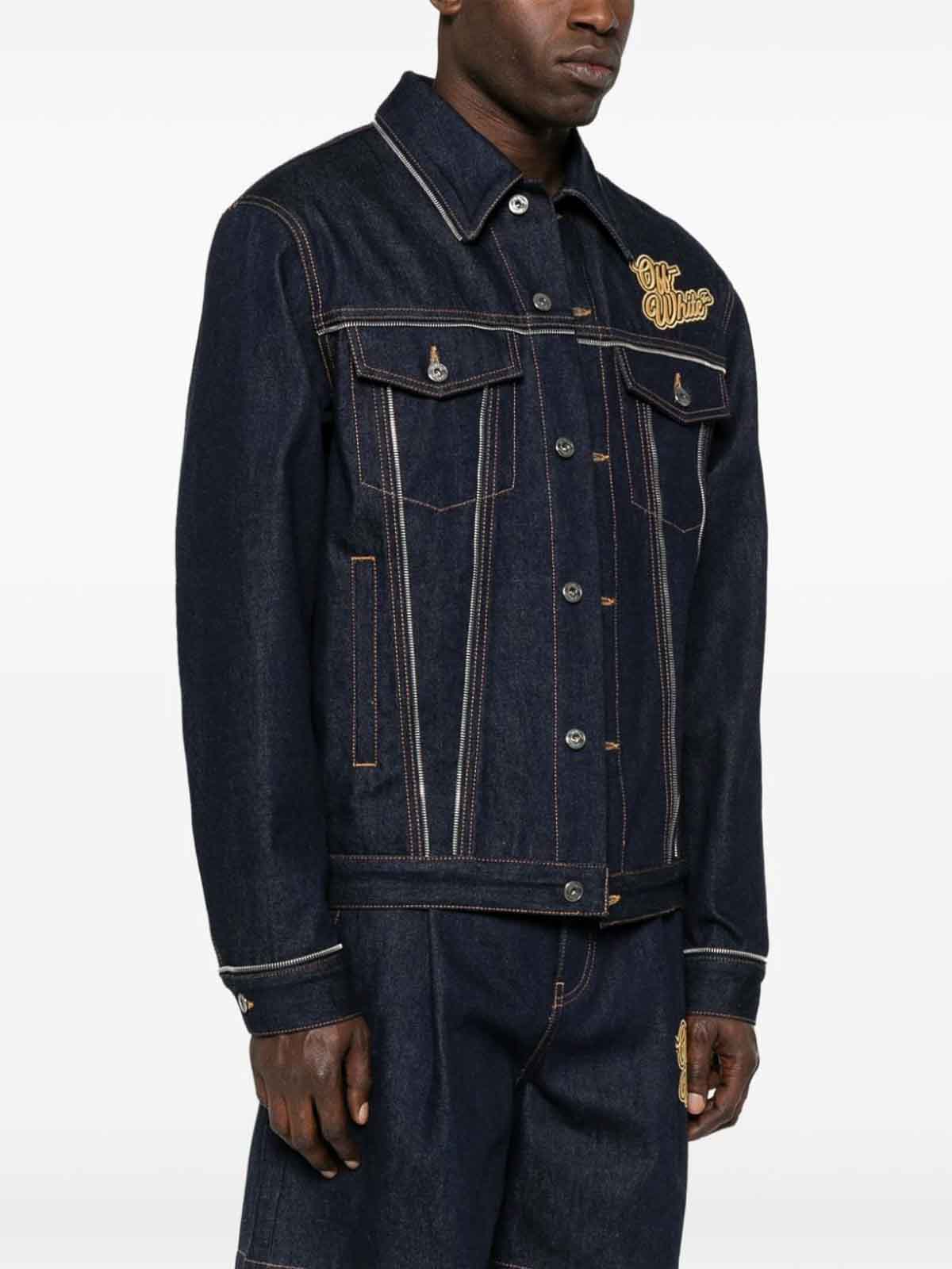 Shop Off-white Denim Jacket In Blue