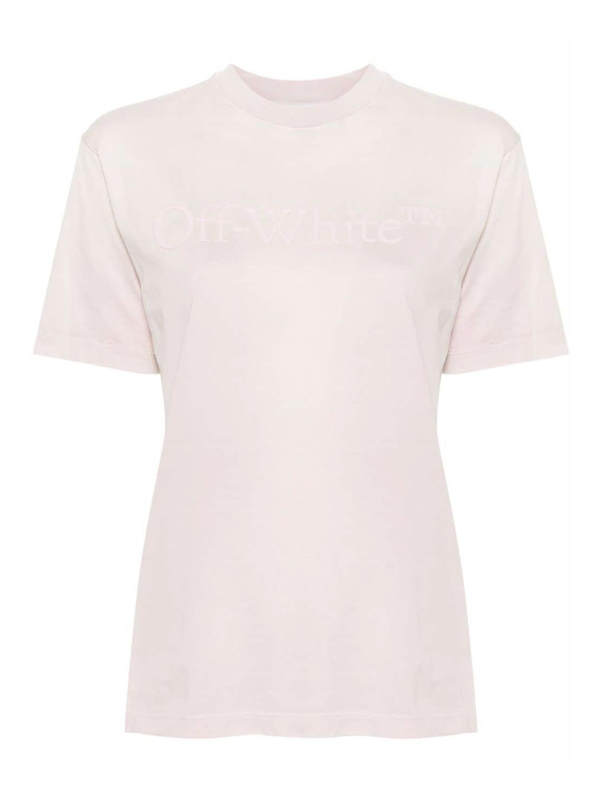 Off-white T-shirt With Logo In Pink