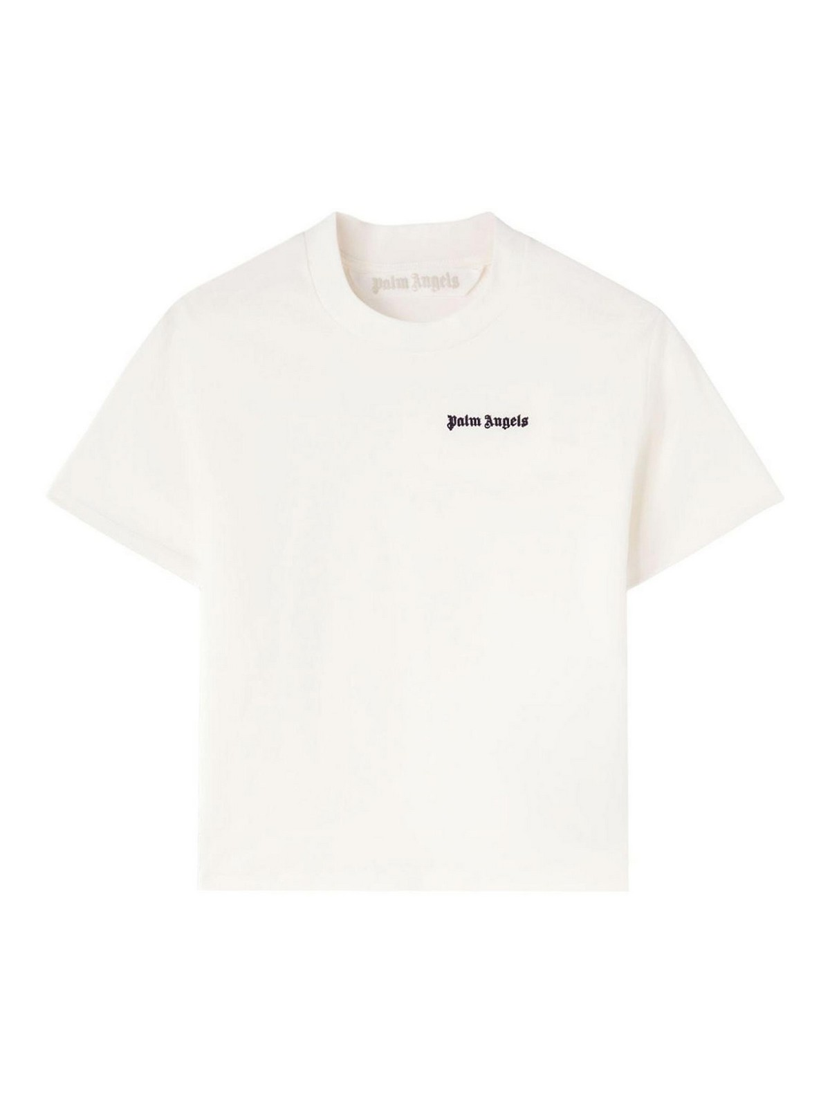 Palm Angels Logo Fitted T-shirt In Beige