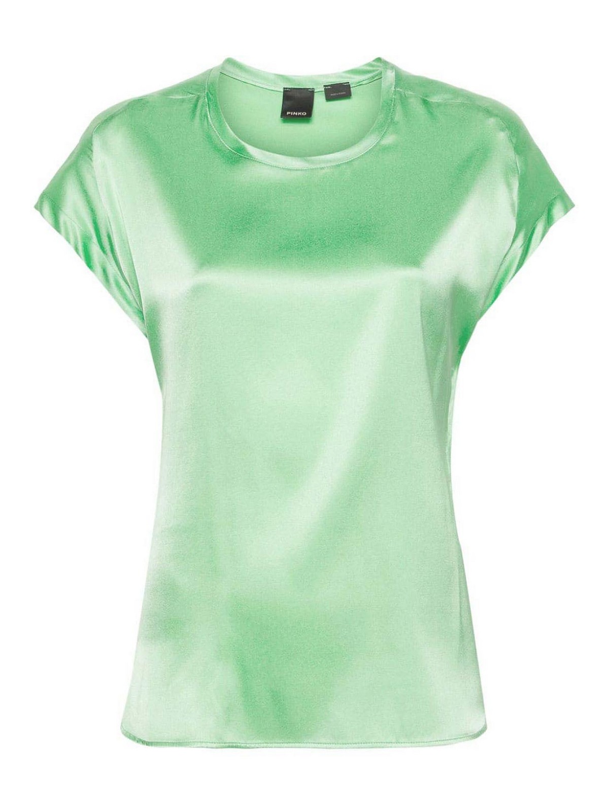 Shop Pinko Silk Top In Green