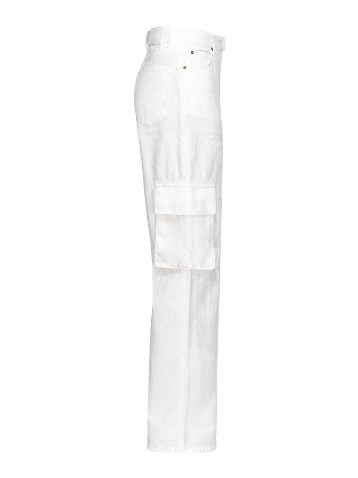 Shop Pinko Cargo Trousers In White