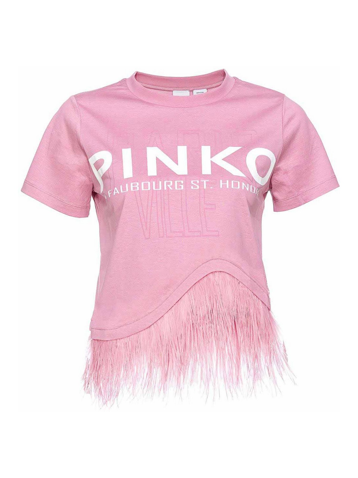 Shop Pinko T-shirt With Logo In Nude & Neutrals