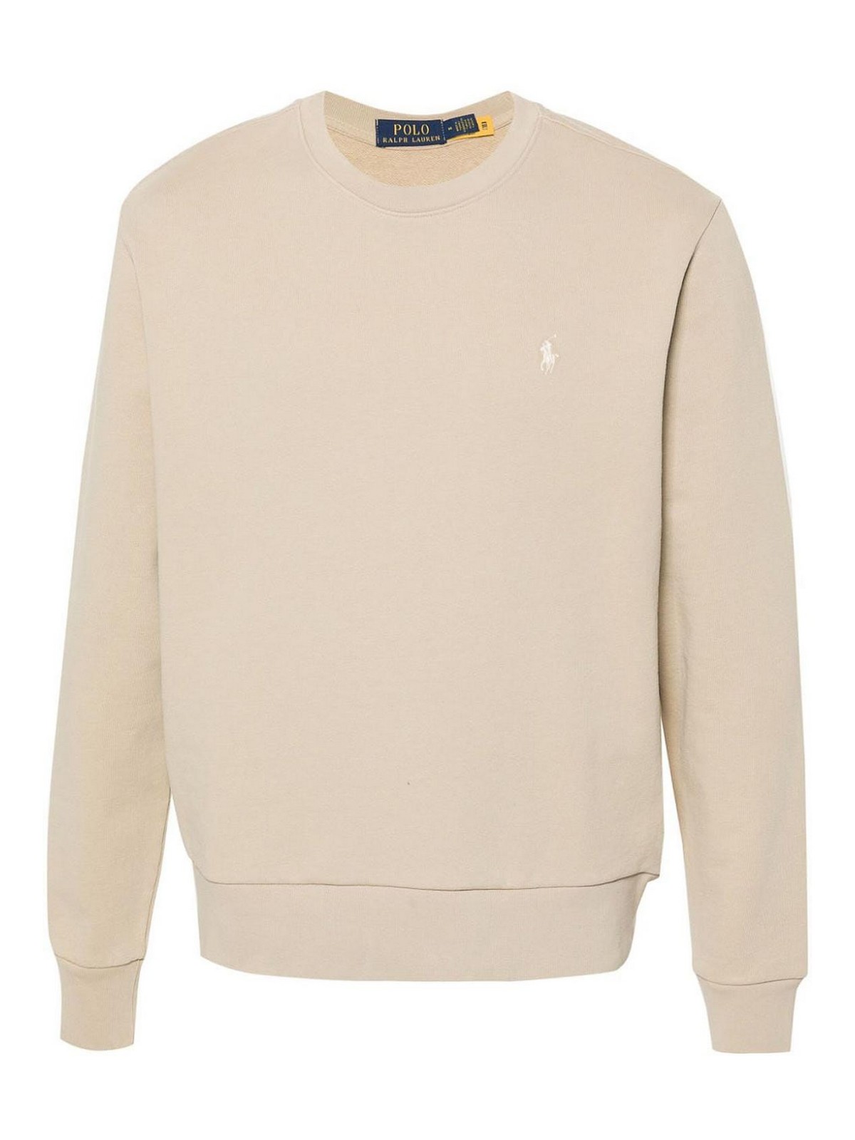 Shop Polo Ralph Lauren Crewneck Sweatshirt In Beige