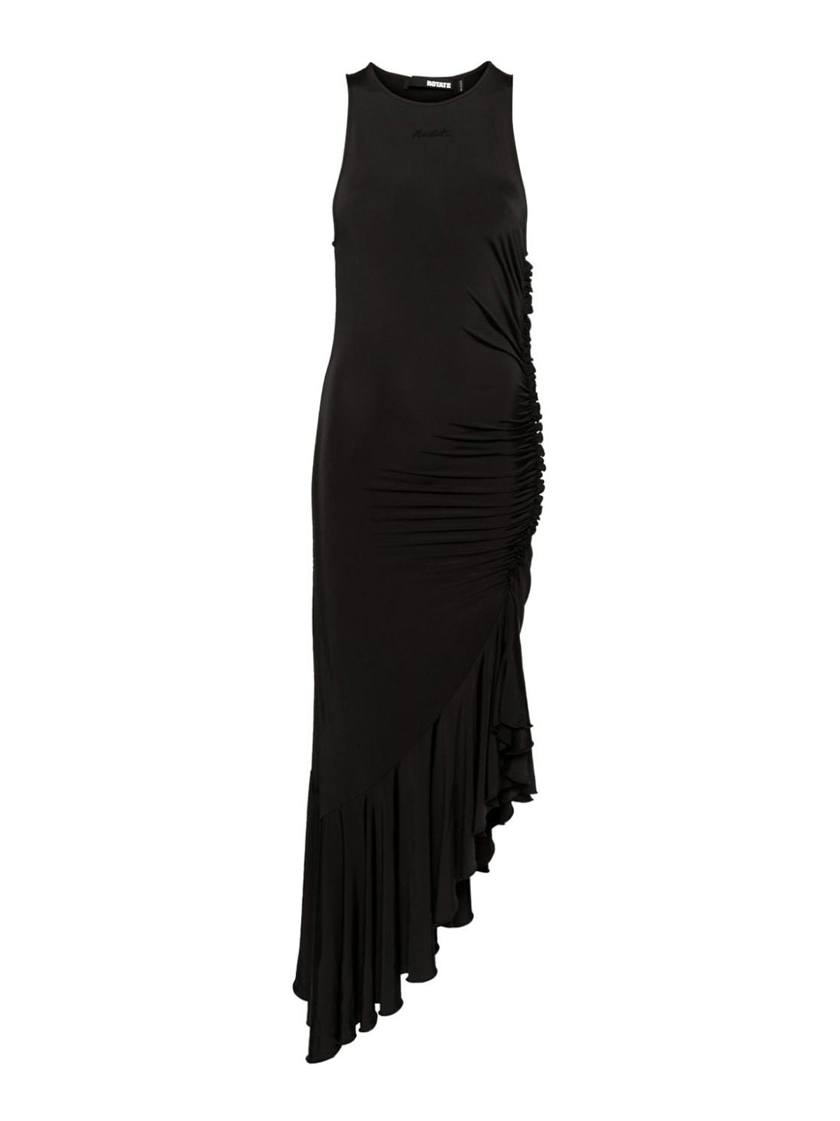 rotate birger christensen asymmetric ruffle maxi dress Asymmetrical midi with ruching|1117211001000 related:mirtilo-mini-dress-inky-blue-floral-msh
