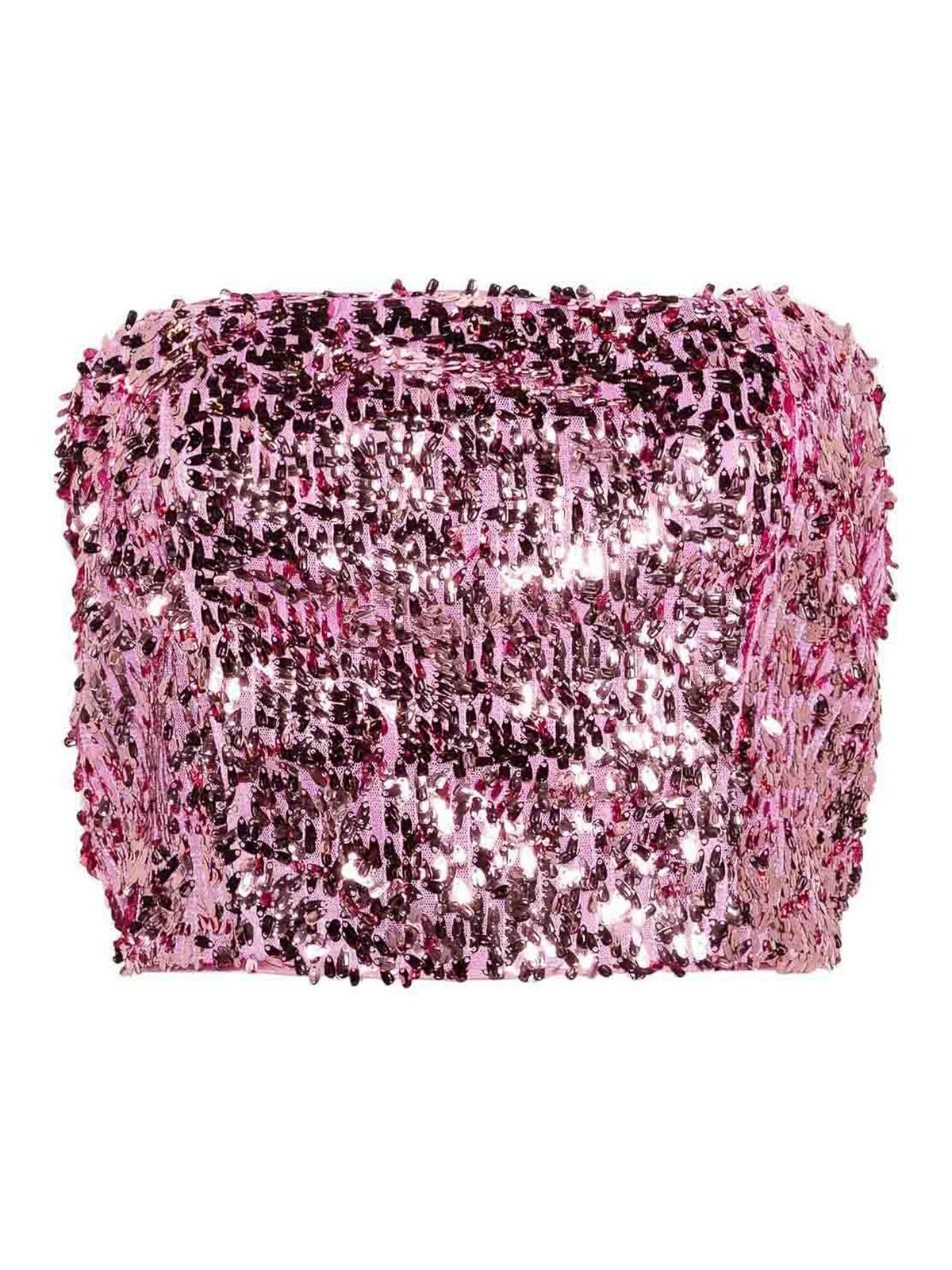Shop Rotate Birger Christensen Bandeau Top With Sequins In Pink