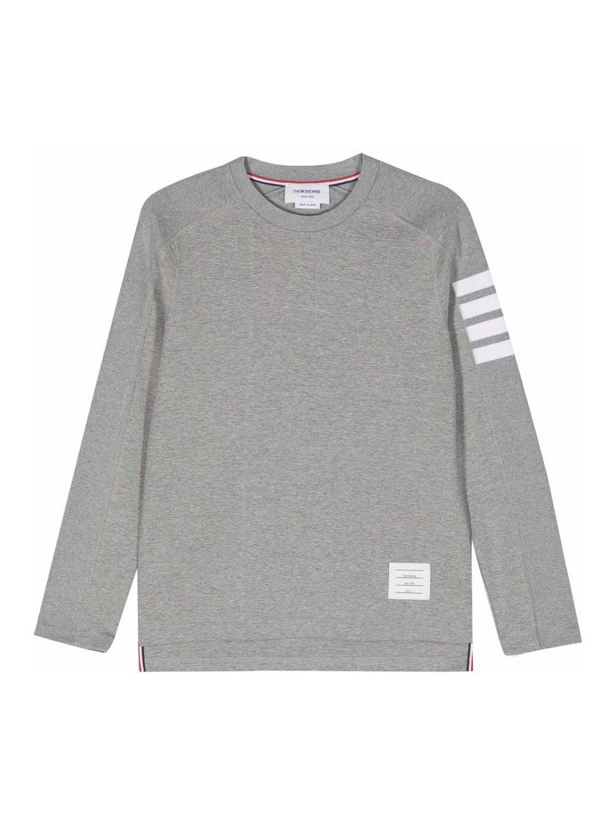 Shop Thom Browne Gray Crew Neck Sweatshirt In Grey