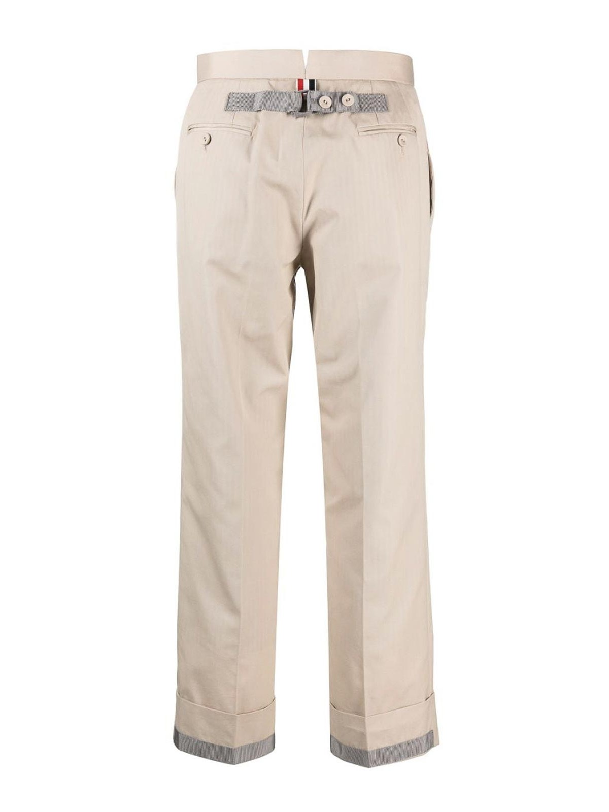 Shop Thom Browne Cropped Trousers In Beige