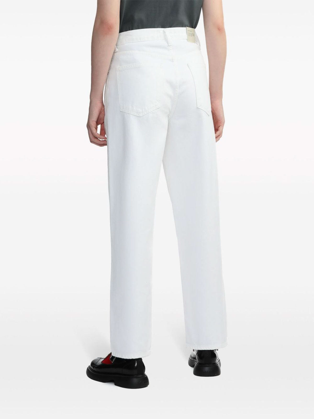 Shop Agolde Criss Cross Straight Jeans In White